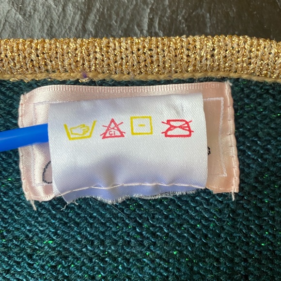 Jaclyn Smith Vintage button down festif cardigan without sleeve size L - Picture 12 of 15